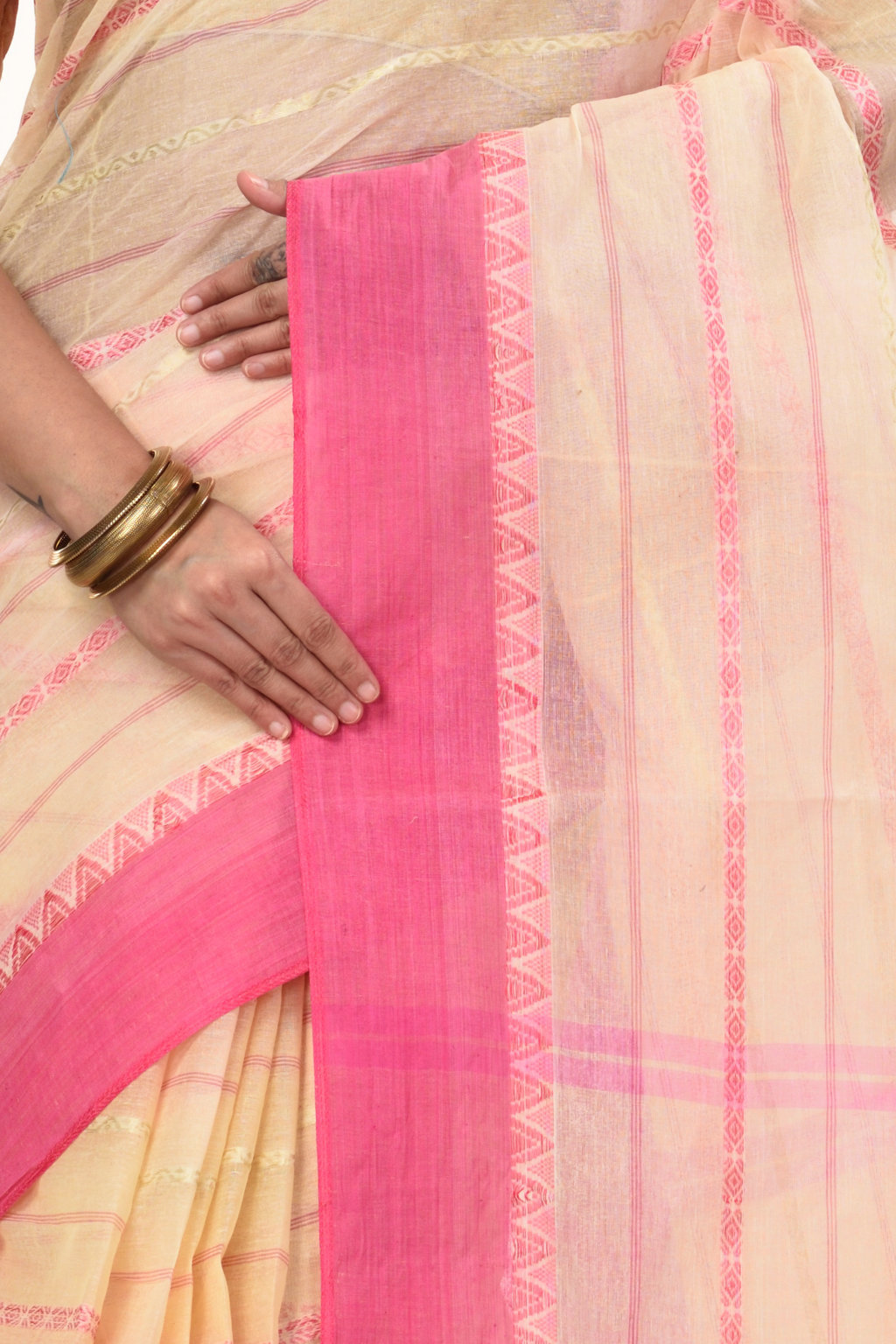 Pink Pure Cotton Boysko Tant Saree (429)